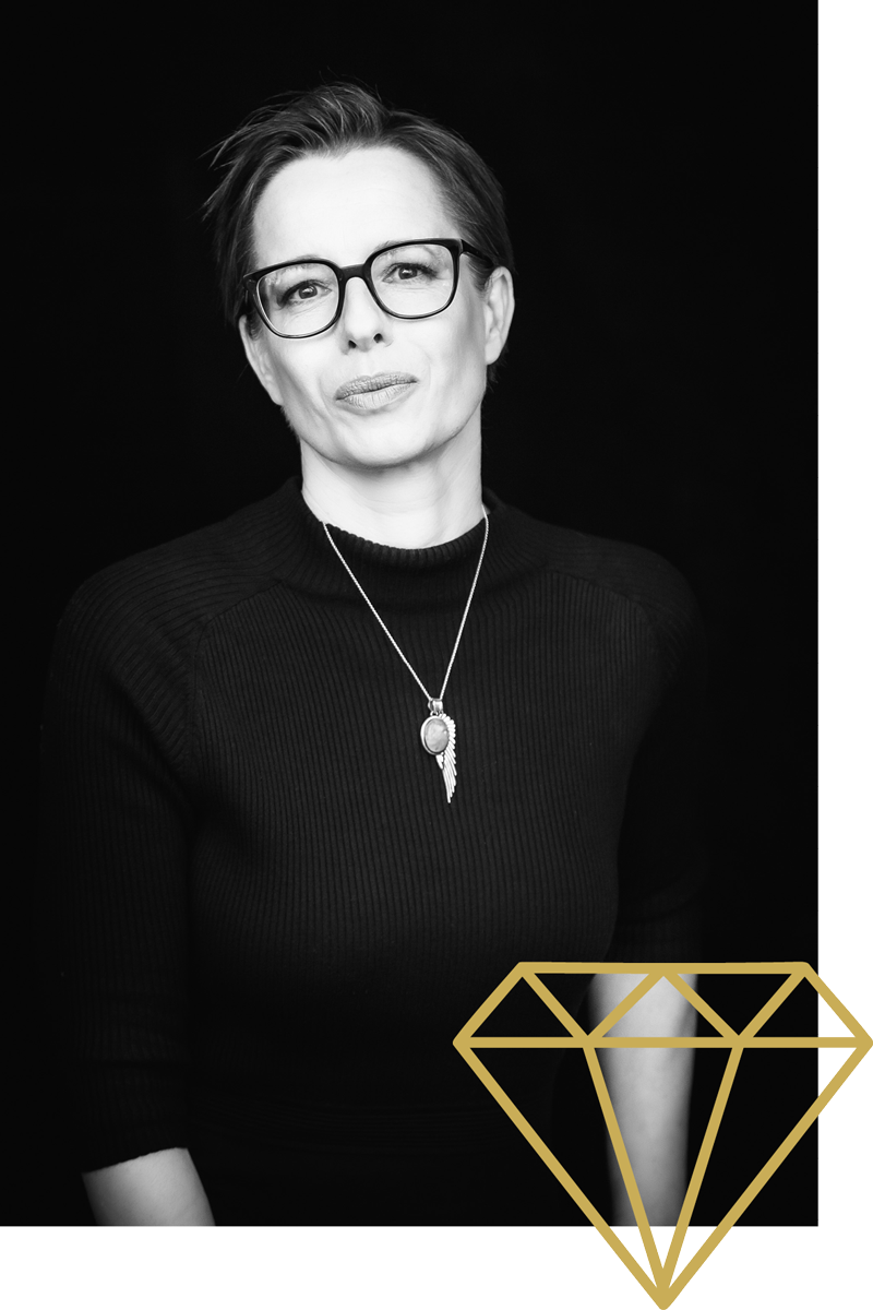 Bildsymbol für systemische Organisationsberatung mit Gold-Diamant, Wandlung im System