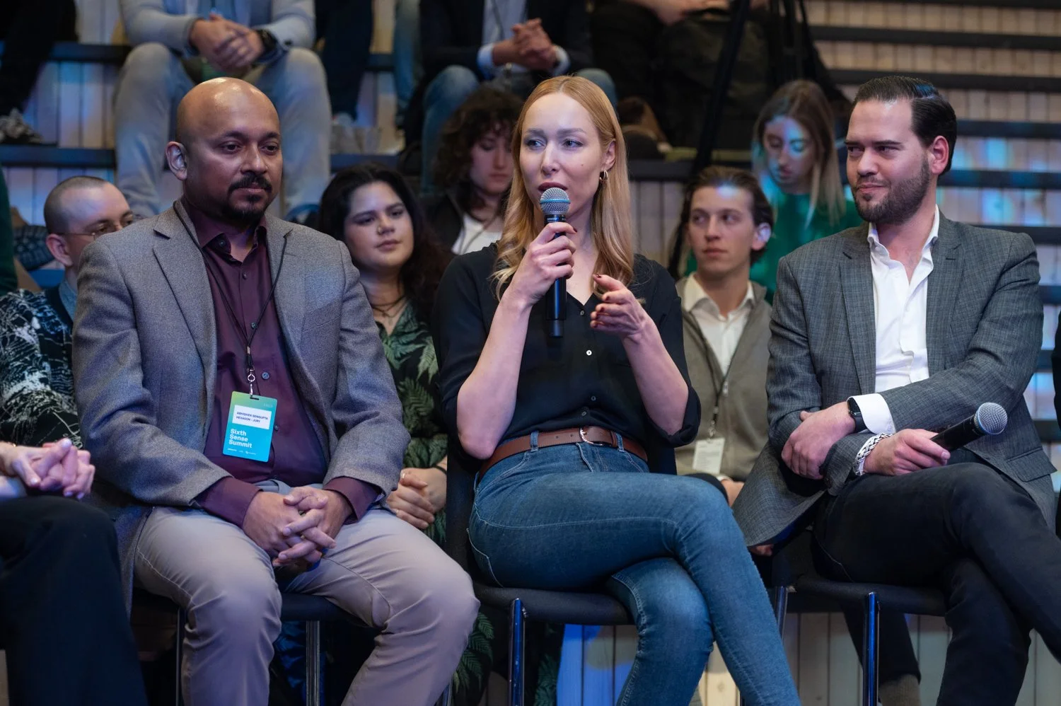 Marion Rouzeaud at a digital innovation summit representing DiPPa and presenting her new book titled DiPPa: Rethinking the Way We Buy Things with Digital now available on amazon 