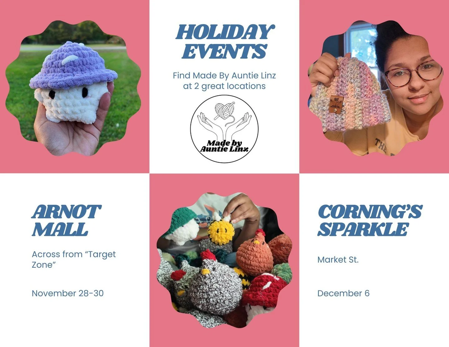 I'M SO INCREDIBLY THANKFUL FOR YA'LL!
Happy Thanksgiving, friends! Here is a quick update for holiday shopping with me! I will be at the Arnot Mall TOMORROW through Sunday and at Sparkleon  December 6th. These are my last 2 events of 2025.

It has be