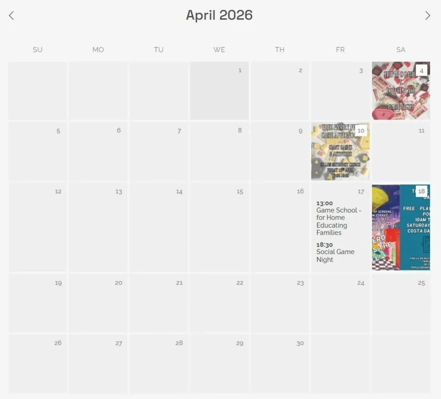 New month, new events! Here's what we have coming up in April:

🎲 Saturday 4th - Game Night
🕓 4&ndash;8pm
📍 Coffee D'Ash, Barrow
@coffeedashuk @coffeedashukevents

🎲 Friday 10th - Free Family Fun Activities Afternoon
🕐 1&ndash;4pm
📍 Millom Meth