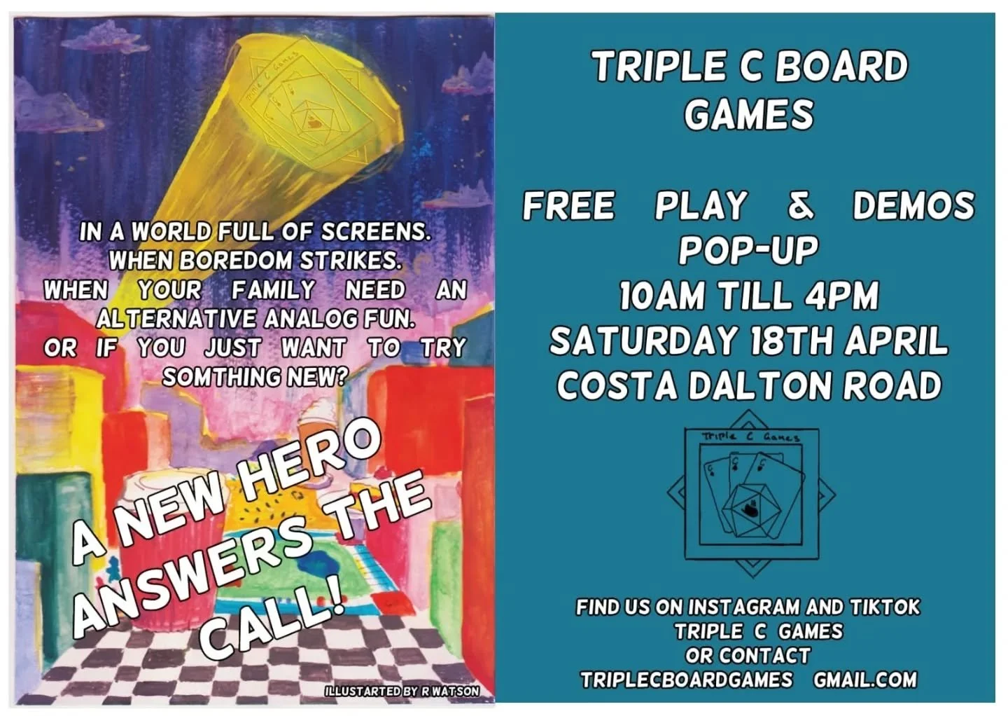 🎲 A full weekend of board gaming with Triple C Board Games! 🎲

Looking for something fun to do this weekend? We&rsquo;ve got three chances to play, learn, and discover new games.

🏫Gameschool (Home Educating Families)
Friday 17th
Primary: 13:00&nd