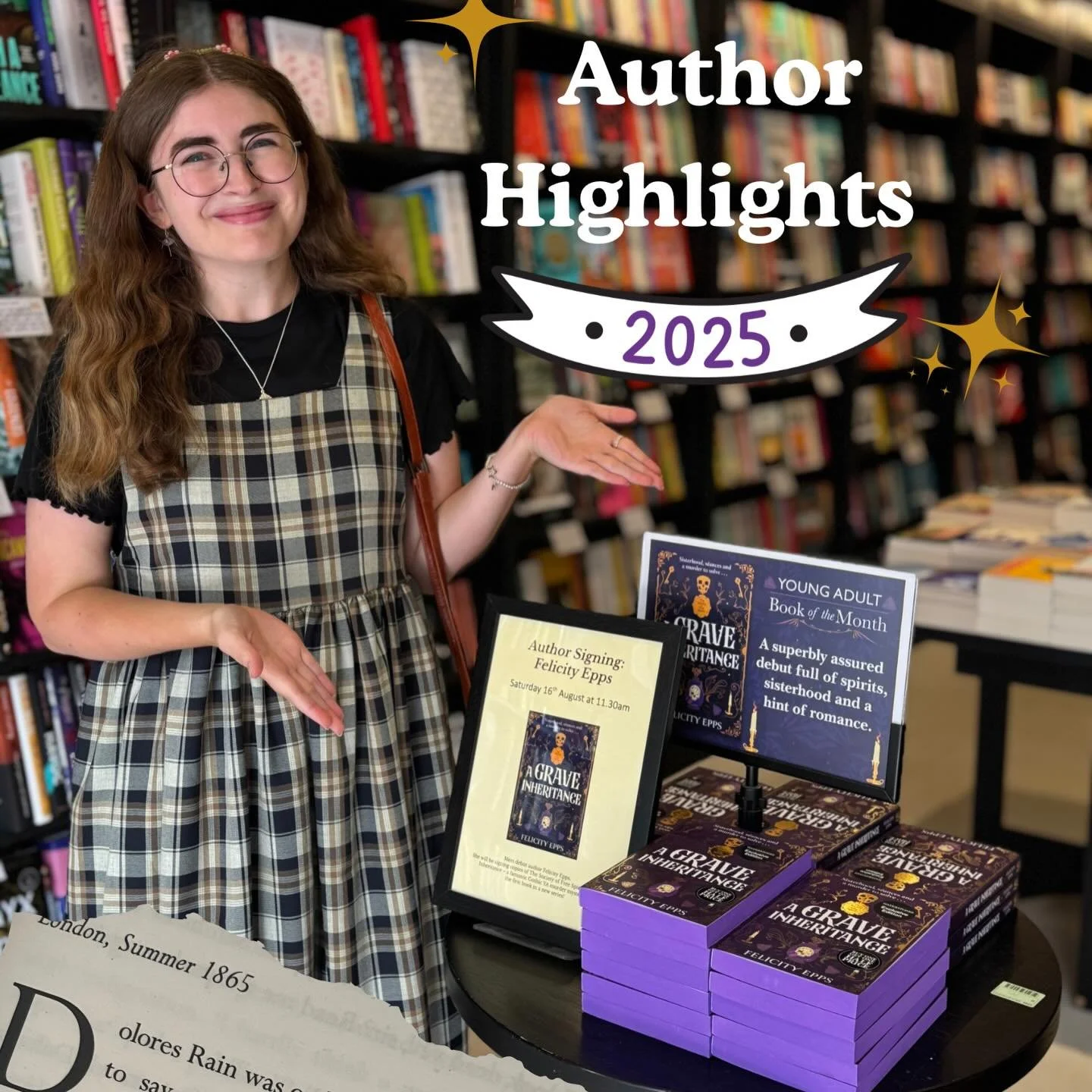 Author highlights for 2025 ✨&hellip;the year I became a debut author, saw A Grave Inheritance in Waterstones windows, led writing workshops, met the loveliest readers and fellow writers at signings and panel events, and somehow wrote Book 2 in the ba