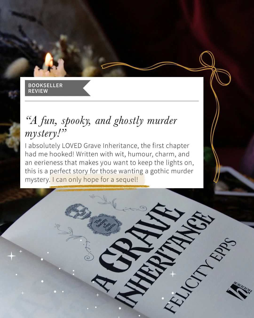 A Deadly Scandal, the sequel to my debut book, A Grave Inheritance, will be published 27th August this year, and I can&rsquo;t wait to see them on a shelf together! 

An occult device leaving threatening messages. A dinner party featuring a fatal mai
