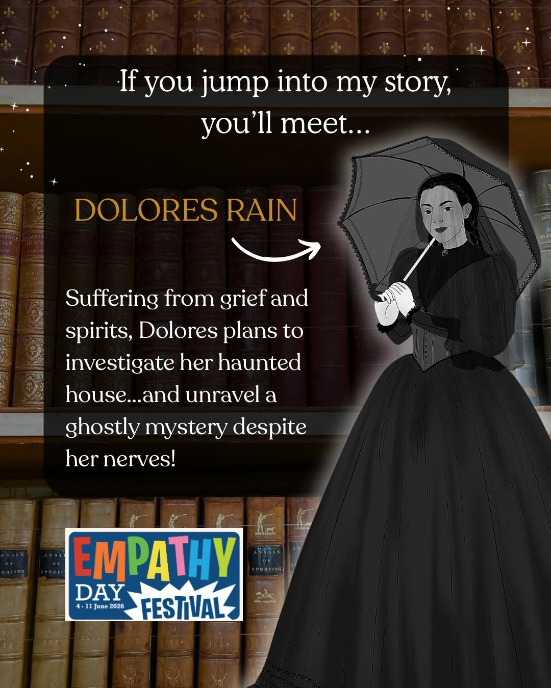 If you jump into my story, you&rsquo;ll meet&hellip;

Dolores, Ada and Violet ✨ A trio of heroines with a haunted house to investigate, overcoming anxiety and nerves along the way! 

I was lucky enough to take part in an author masterclass with @empa