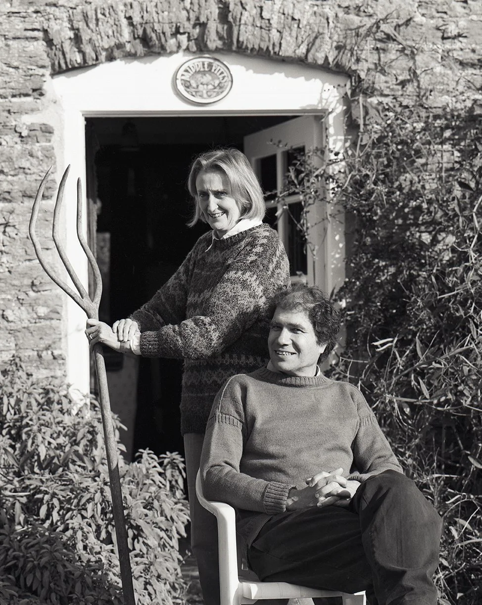Michael Berkley and his first wife Deborah Rogers, with passing tribute to 'American Gothic' by Grant Wood!