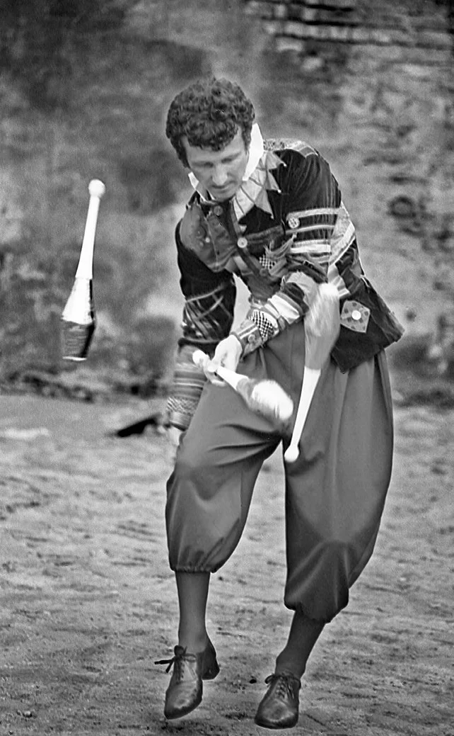 Jonny James was the juggler with the 'Fires of London'. This photo I took when we were on tour in Eastern Germany in the days of deepest communism.