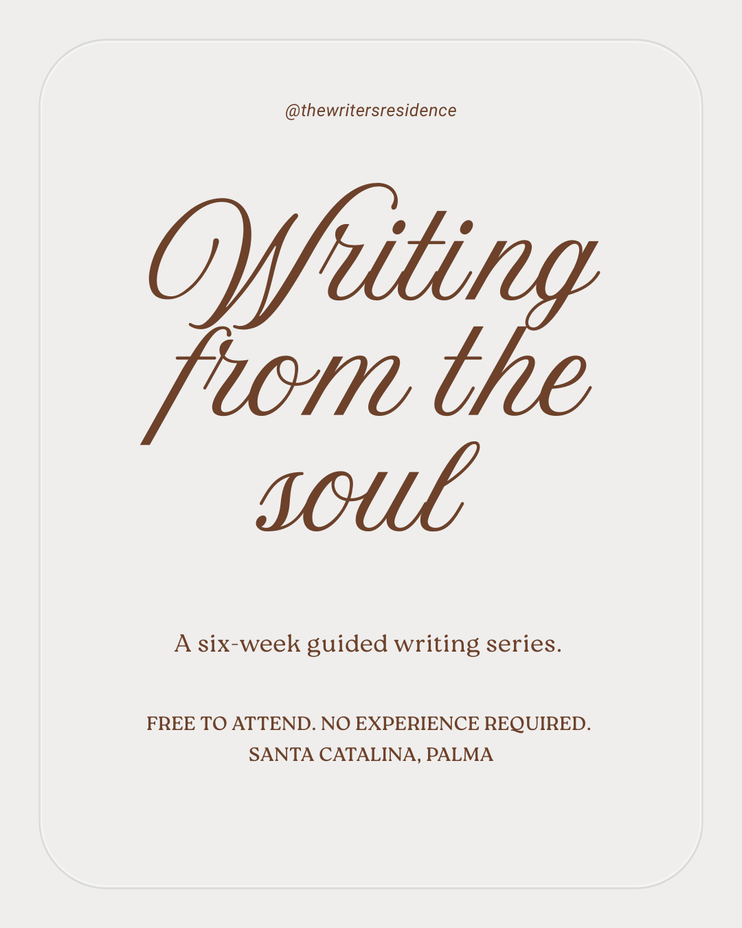 6-Week Writing Series: Writing from the soul 
