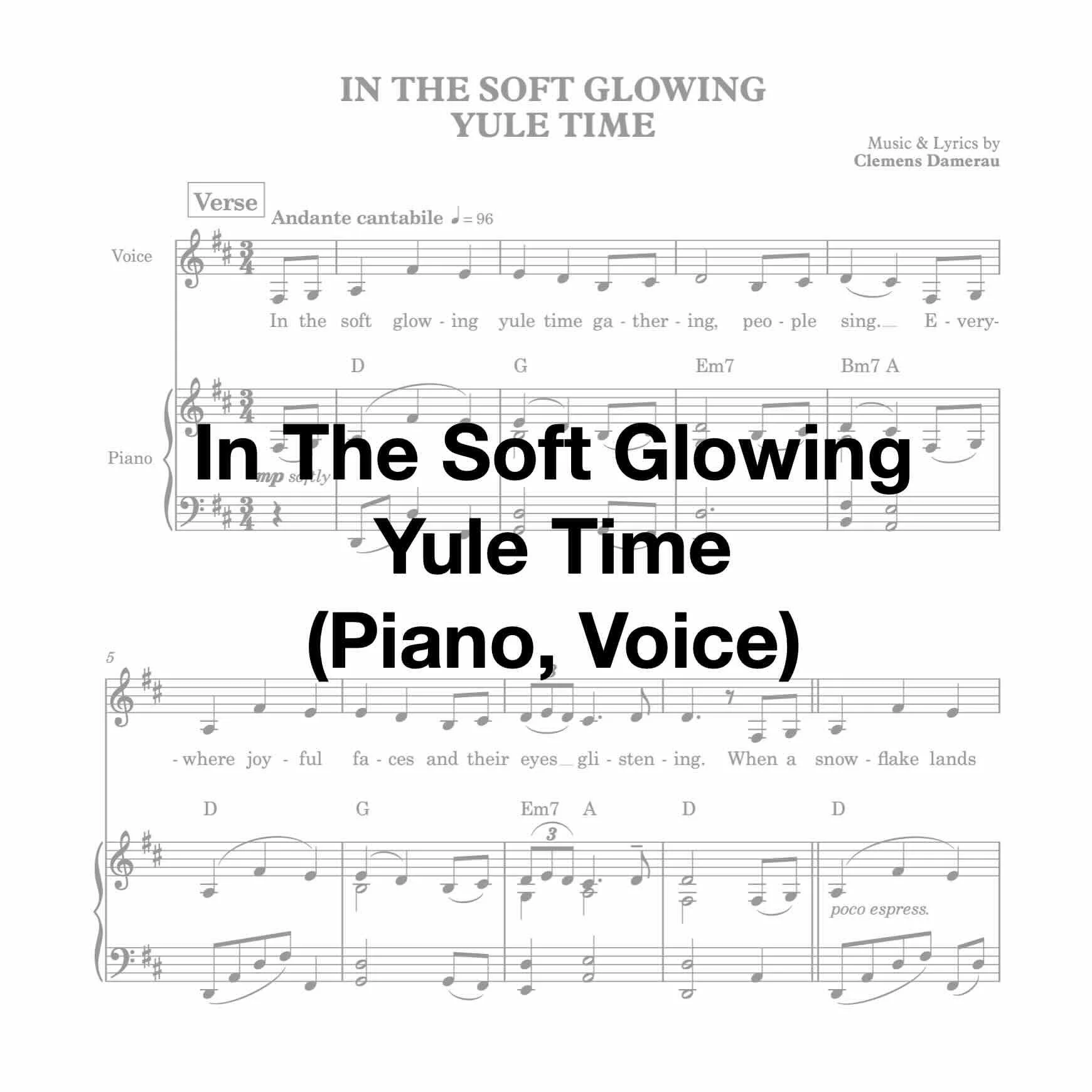 In The Soft Glowing Yule Time (Piano, Voice)