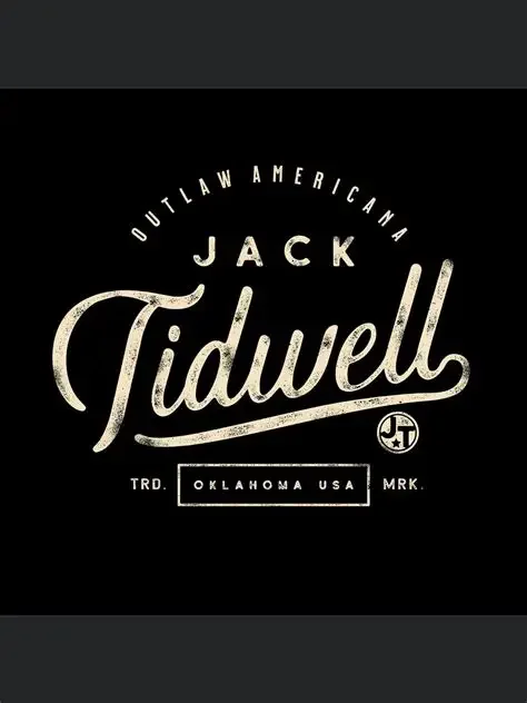 Design featuring the text 'Outlaw Americana Jack Tidwell' with 'Oklahoma USA' and decorative elements on a black background.