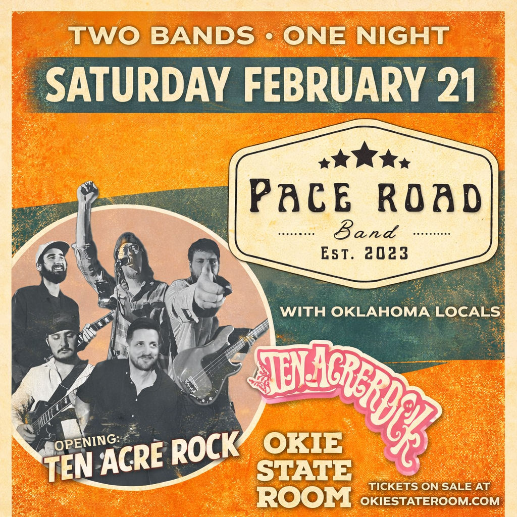 Logo for a band called Peace Road, established in 2023, featuring five stars above the band name on a vintage-style label.