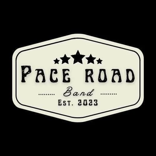 Logo for a band called Peace Road, established in 2023, featuring five stars above the band name on a vintage-style label.