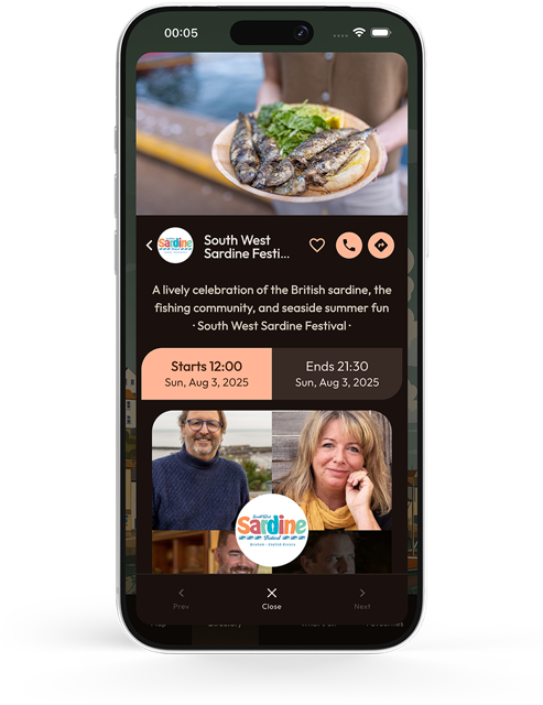 southwest sardine festival on a mobile app