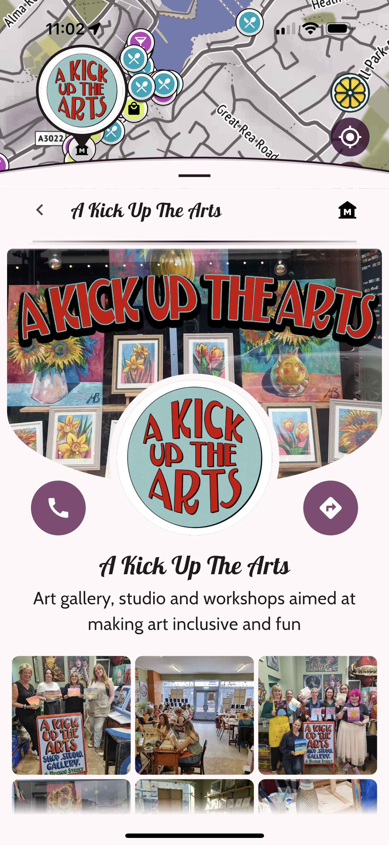 A Kick Up The Arts
Art gallery, studio and workshops aimed at making art inclusive and fun