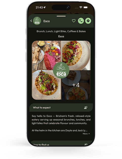browsing a cafe using an app