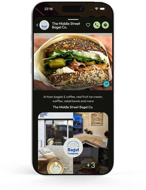 reading about bagels in an app