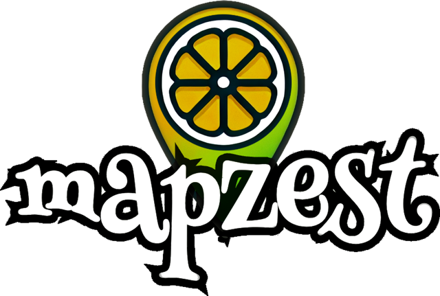 A logo with a stylized lemon slice at the top and the word "mapzest" below it in a playful font.