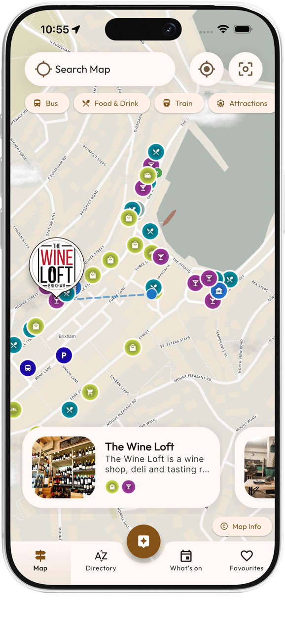 browsing devon town using a mobile app
