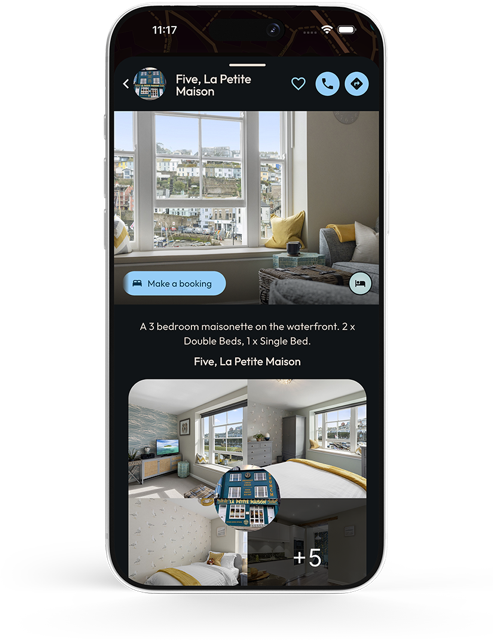 looking at a guesthouse on an app