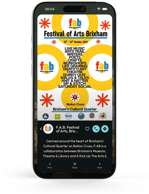 festival or arts schedule on a mobile app