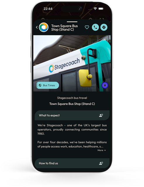 looking at the stagecoach bus service on a mobile app