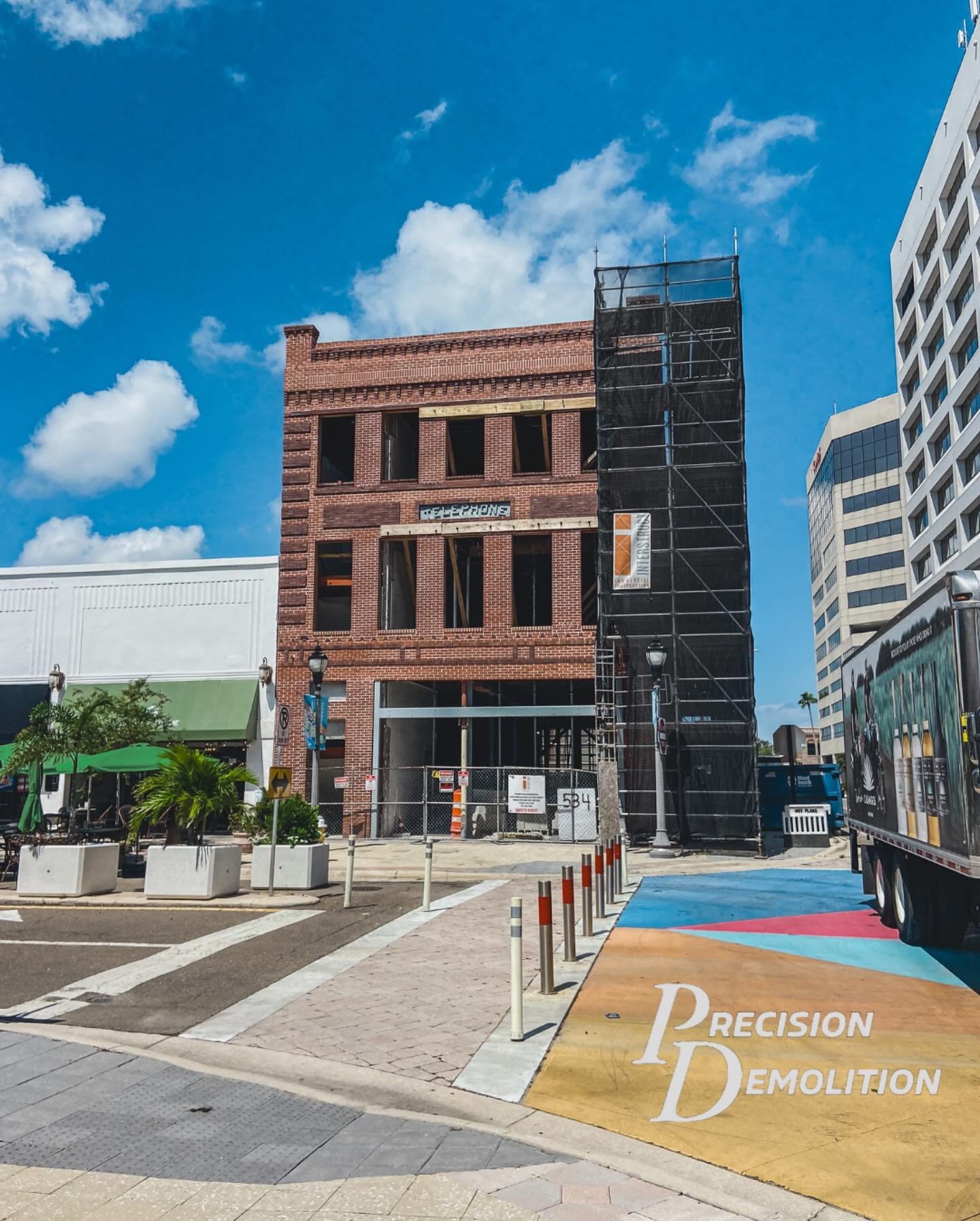 The Old Telephone Building in Clearwater was built in the early 1900’s on Cleveland Street. Precision Demolition was tasked with the removal of the roof and interior decking for a total of approximately 11,600 SF of decking removed. This projec