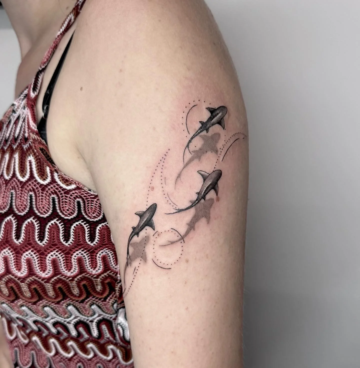 Loved this one today! 🦈 
It’s been a while since I posted on here but I’d love to do more like this! If you’d like something like this, email tiegan@almostangels.co.uk 
#betheinkspiration #aatattoofamily #almostangelstattoofamily