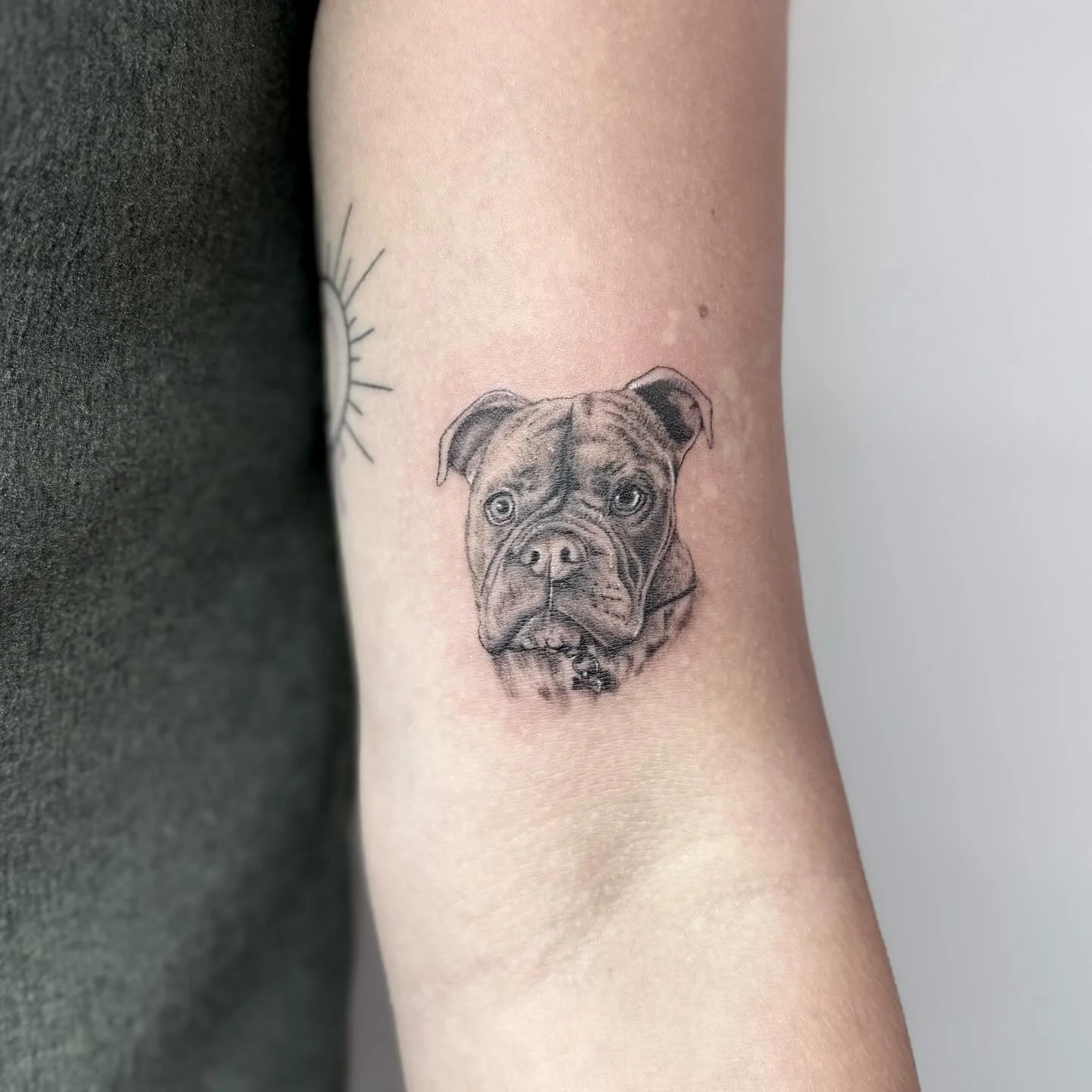 This little tattoo of Gus melted my heart today ❤️ 
His little face 🥹
Thanks Georgia for trusting me with your little baby 🥰
#betheinkspiration #aatattoofamily #almostangelstattoofamily #almostangelstattoostudio #ely #cambridgeshire #elytattoo #c