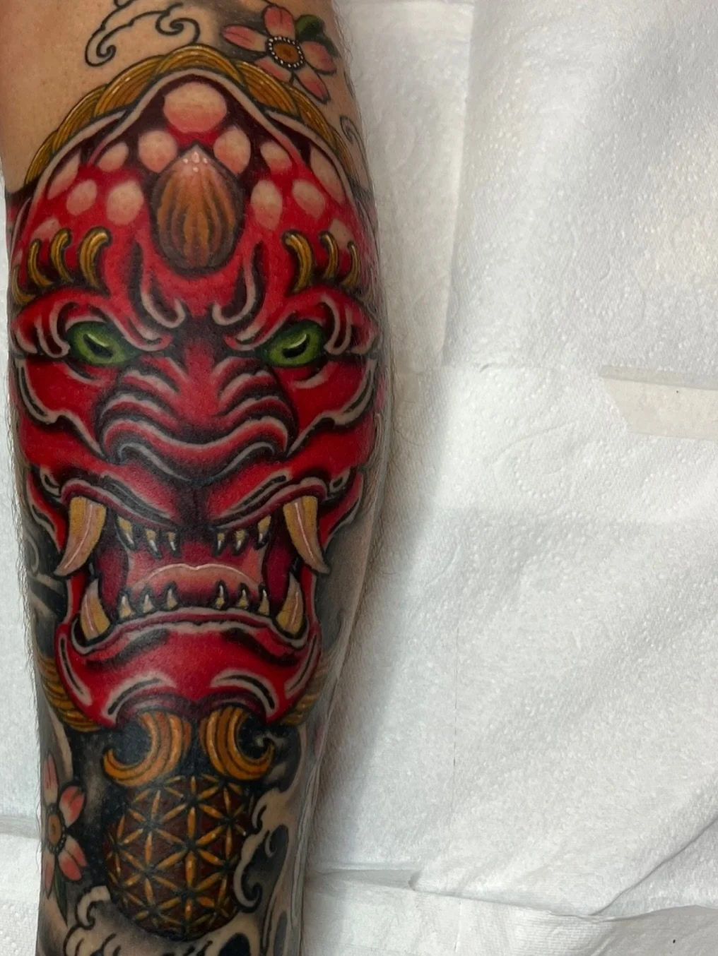 👹 Foo Dog 👹 Thanks for looking, Ben x #tattoo #tattooart #tattooartist #tattoocollective #art #artwork #artcollective #artist #japanese #irezumi #tebori #japaneseart #japanesetattoo #japanesetattooart #irezumicollective #sleevetattoo #foodog #foodo
