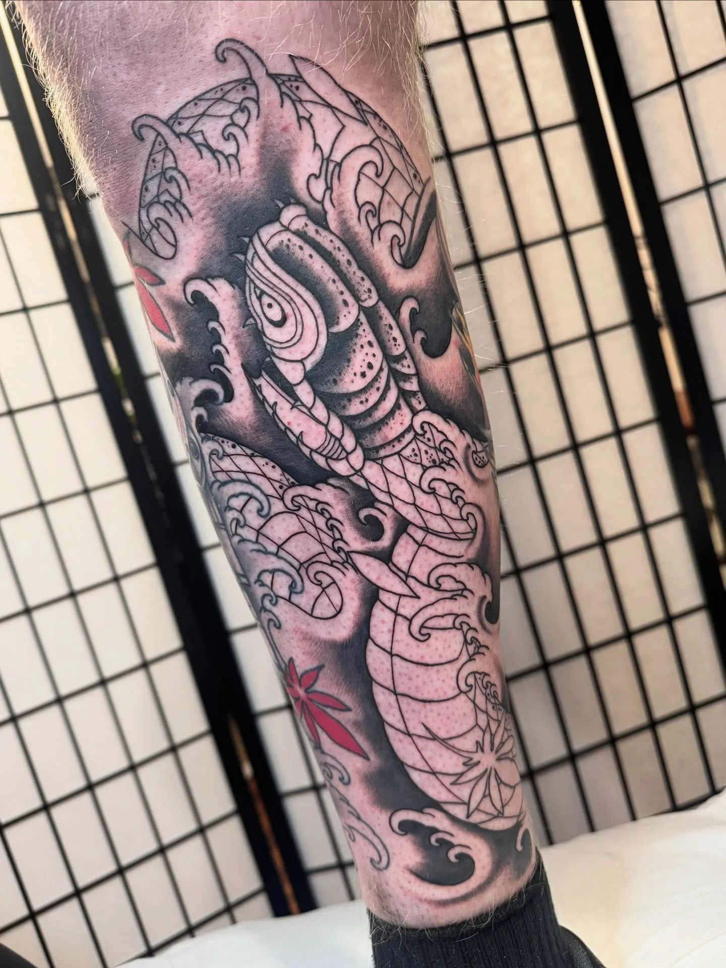 Snake in waves started today! Thanks a lot Jason mate! Thanks for looking, Ben x #tattoo #tattooart #tattooartist #tattoocollective #uktta #art #artwork #artcollective #artist #japanese #irezumi #tebori #japaneseart #japanesetattoo #japanesetattooart