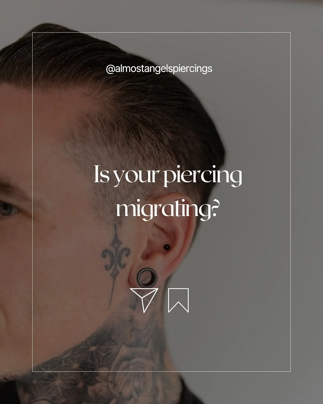 📍Let&rsquo;s talk piercing migration!
If you&rsquo;re we&rsquo;ve unsure, please ask for a piercing check from one of our piercers who can advise. 

🪡Needle only!
📍Ely, Cambridgeshire: @aatattoofamily 
⏱️15 minute appointment for piercing checks 
