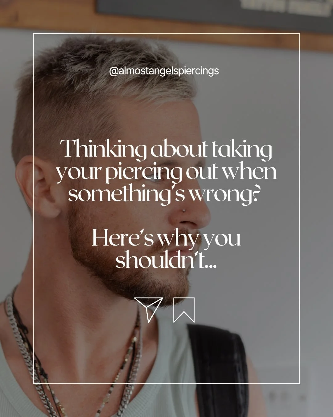 ✖️Thinking about taking out your piercing when something&rsquo;s wrong? Here&rsquo;s why you sometimes shouldn&rsquo;t&hellip;✖️

If you&rsquo;re ever unsure or worried, please do ask one of our piercers for advice 🖤