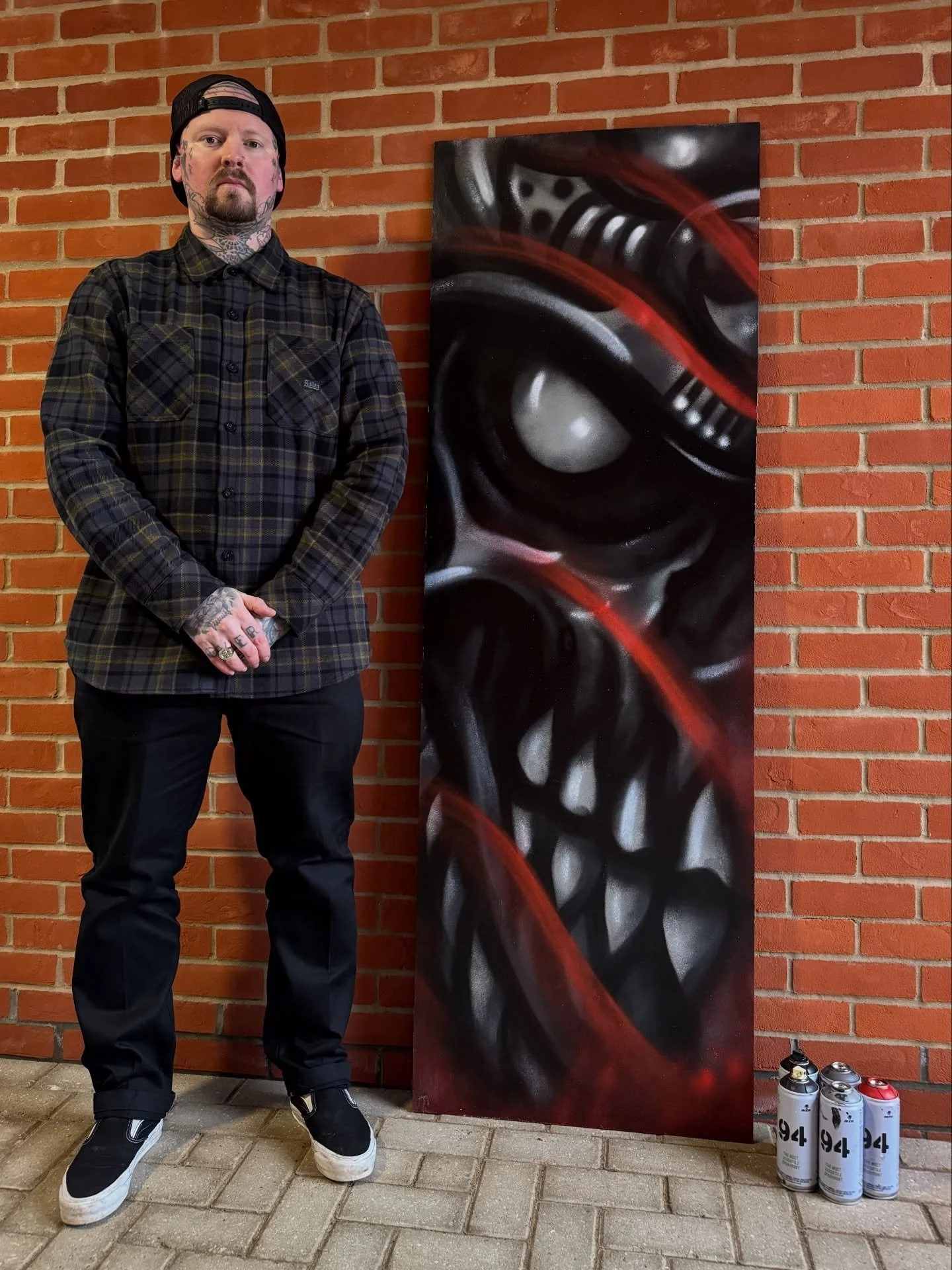 💀Skull Warrior spray paint on plywood💀 Thanks for looking, Ben x #tattoo #japanesetattoo #graffiti #spraypaint #warrior