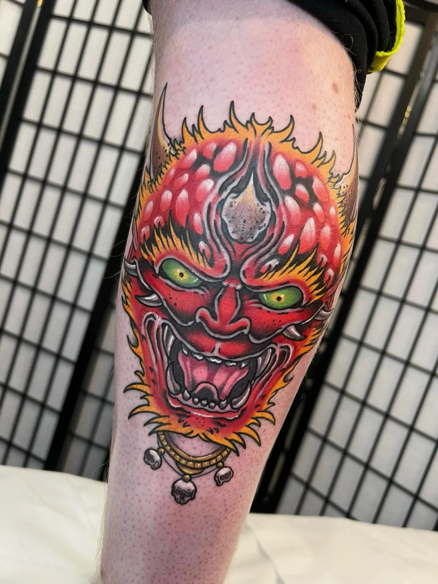 Stunning Oni leg piece from Ben 🔥

🗓️Ben will next be down on 25th-26th February
📌 @bharpertattoo 
📩Email Ben now to book: ben@almostangels.co.uk