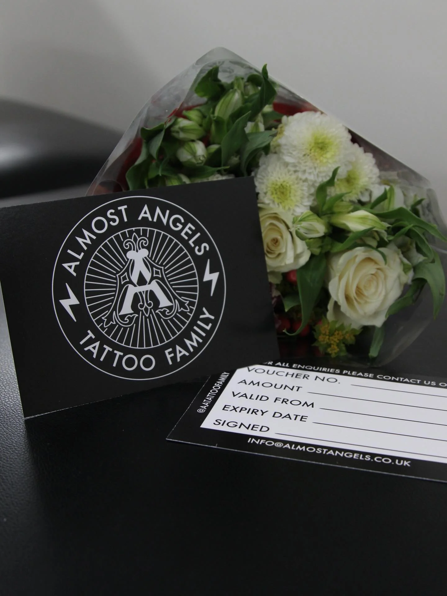 Stuck for Mother&rsquo;s Day? Why not treat your mum to an Almost Angels Tattoo Family voucher this Mother&rsquo;s Day 🌿🖤

🛒Available in store or via our website
📍10 Forehill, Ely, Cambridgeshire 
🔗Website: www.almostangels.co.uk
