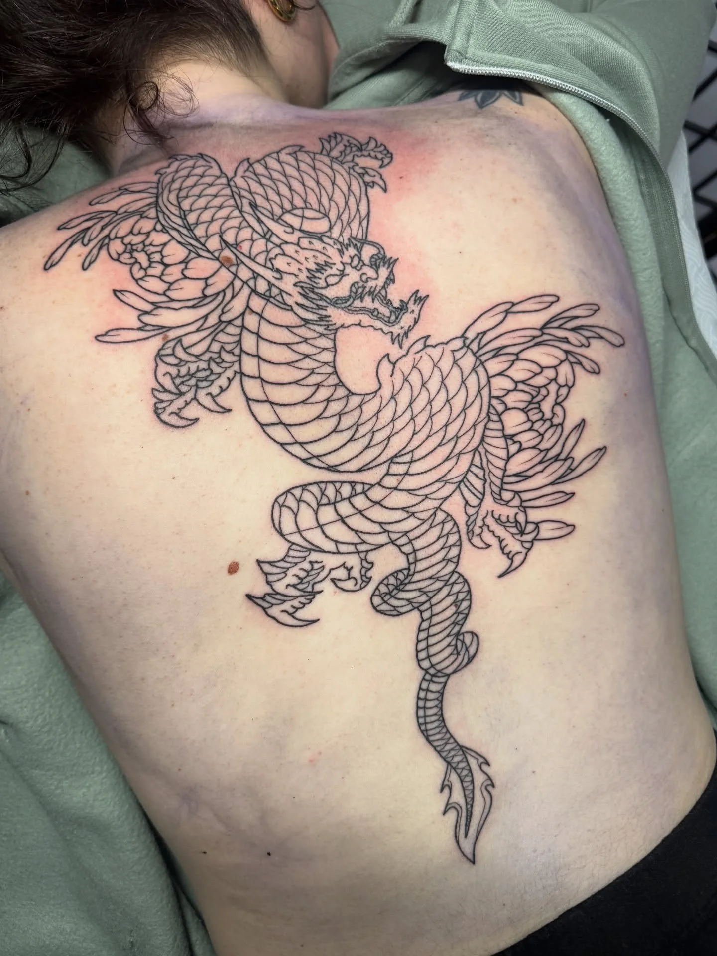 🐉 Japanese dragon started on the back 🐉 Thanks a lot Alex! Thanks for looking, Ben x #tattoo #japanesetattoo #japanesedragon #backpiece #essextattoo