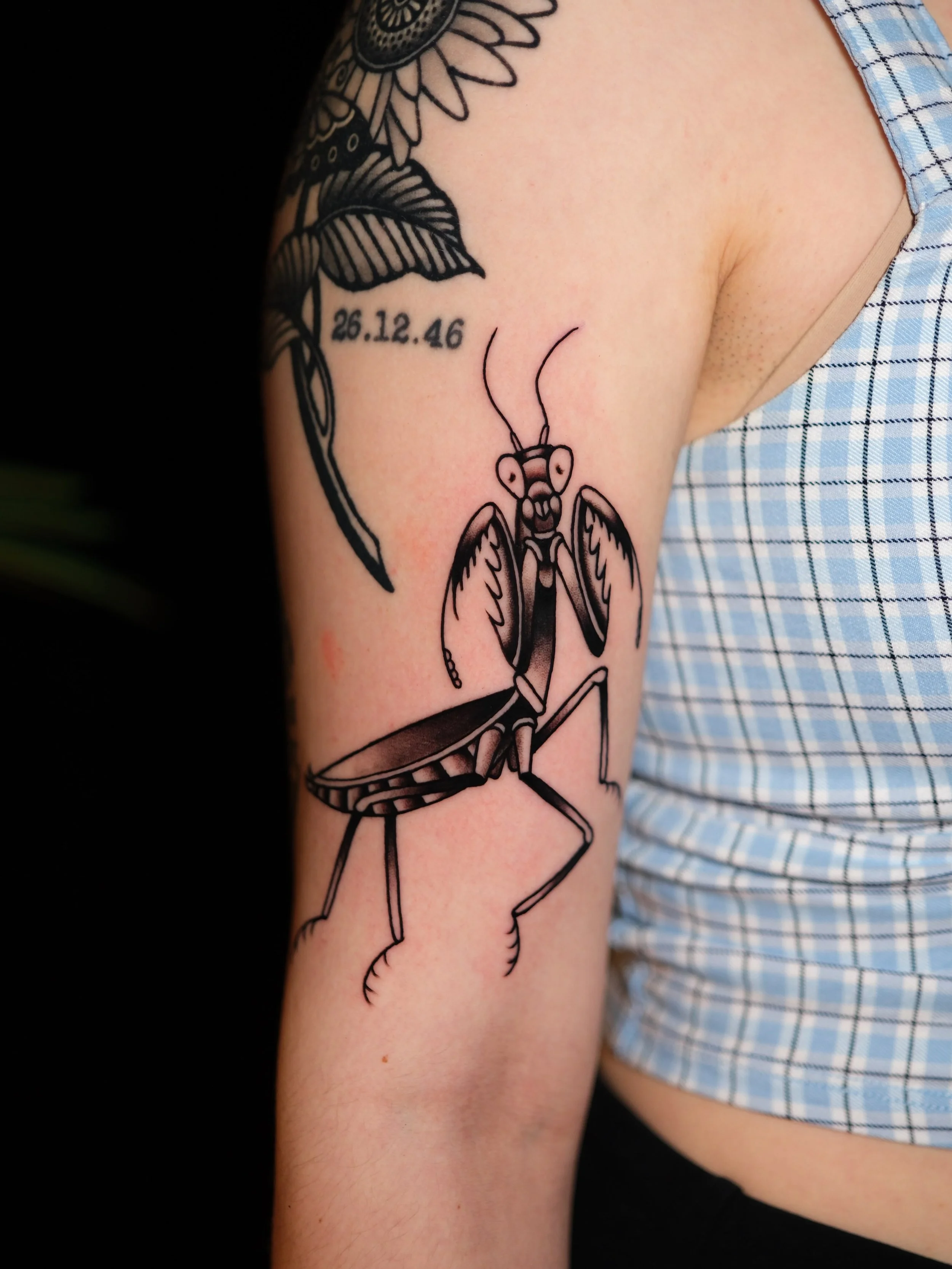 Fresh vs healed Traddy mantis 

@aatattoofamily 

#tattooartist #blackngreytattoo #blackngrey #illustrativetattoos #illustrative