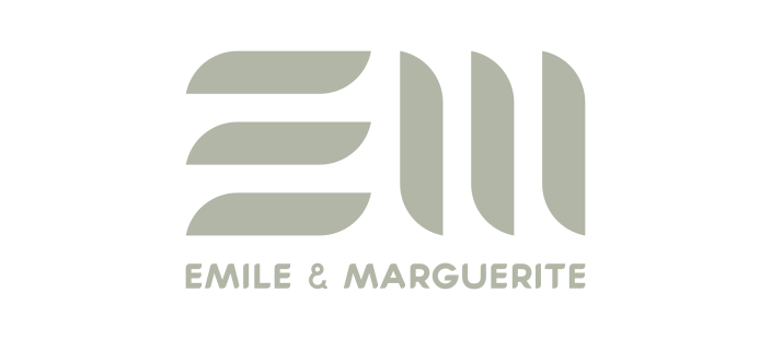 Logo avec les lettres stylisées 'E & M' et le texte 'Emile & Marguerite' en dessous.