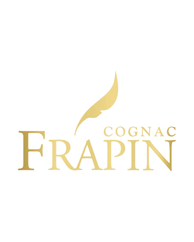 Logo de la marque Frapin avec une silhouette de flamme ou de plume dorée au-dessus du nom.
