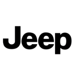 Logo del marchio Jeep in nero su sfondo trasparente.