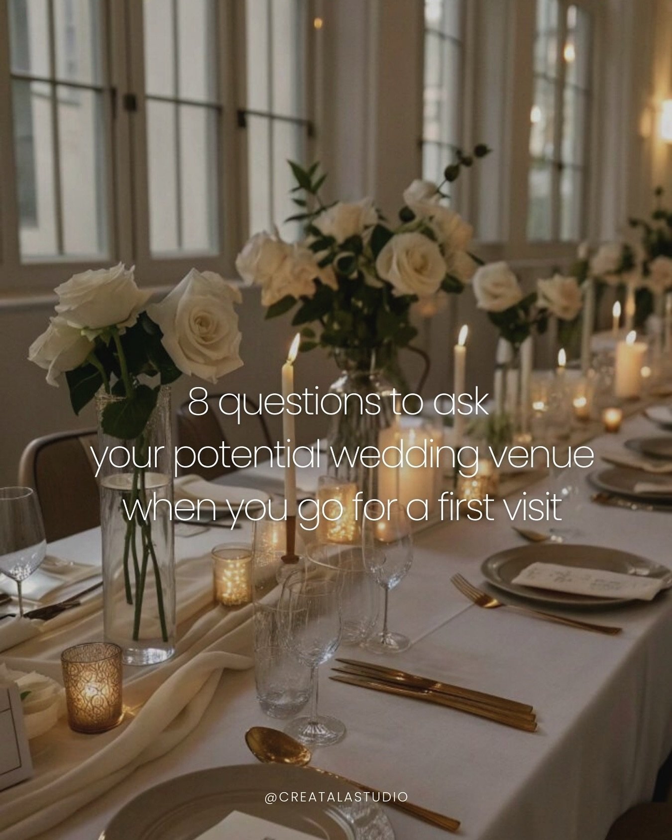 Choosing the right venue is one of the most important steps in your wedding journey. 💍
📌 Save this checklist and take it with you when you tour venues. It’ll help you spot hidden fees, understand restrictions, and make sure the venue truly ma