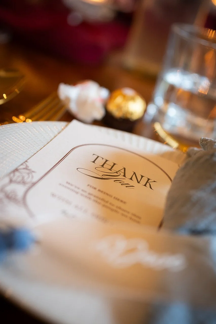 Thank you card details