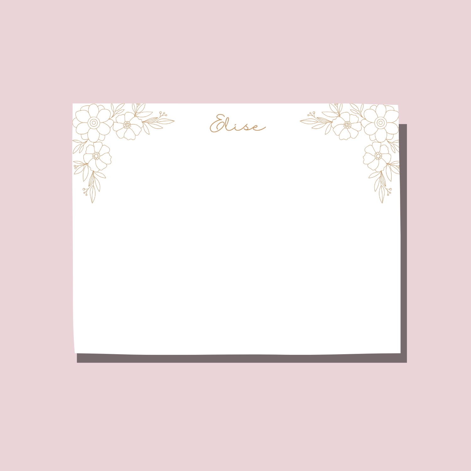 Floral Outline Notecard