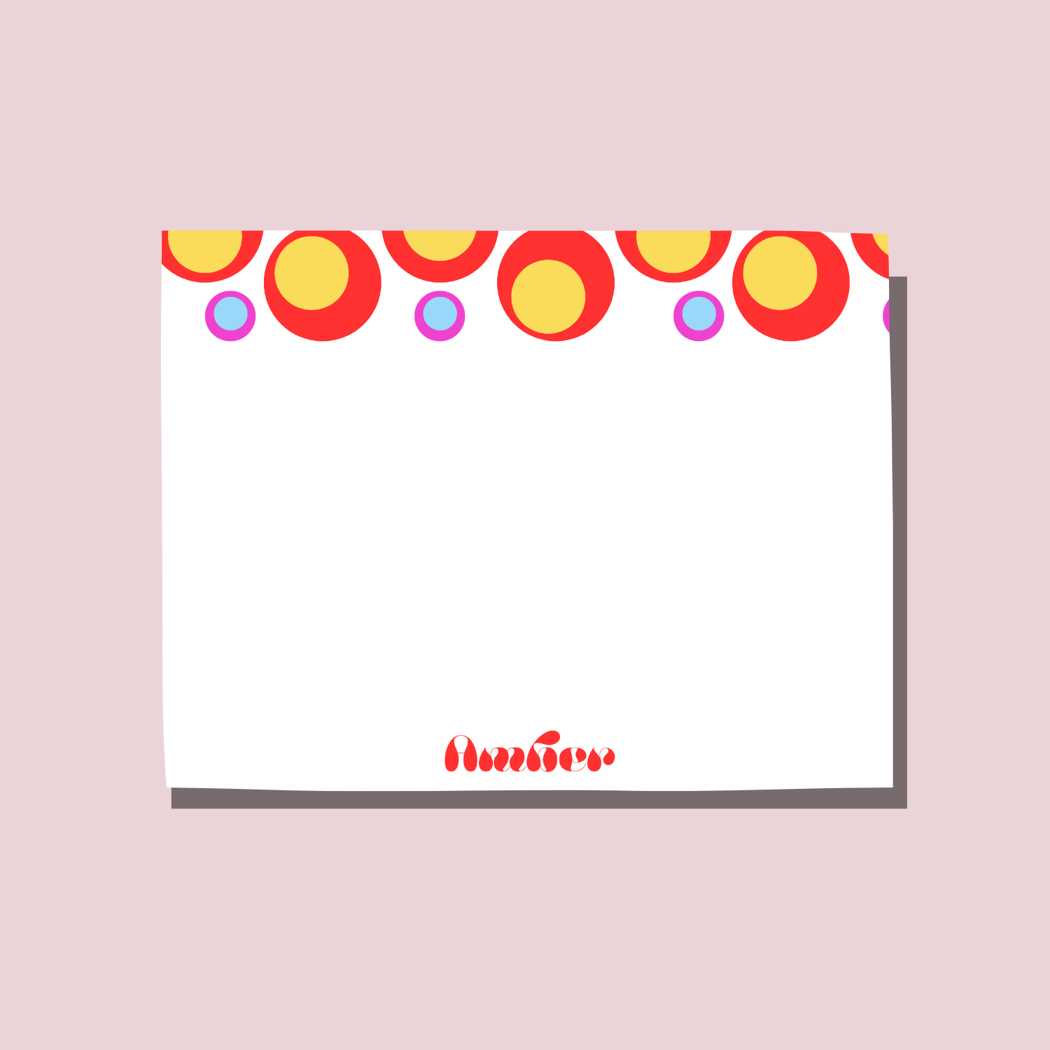 Art Deco Red/Yellow  Notecard