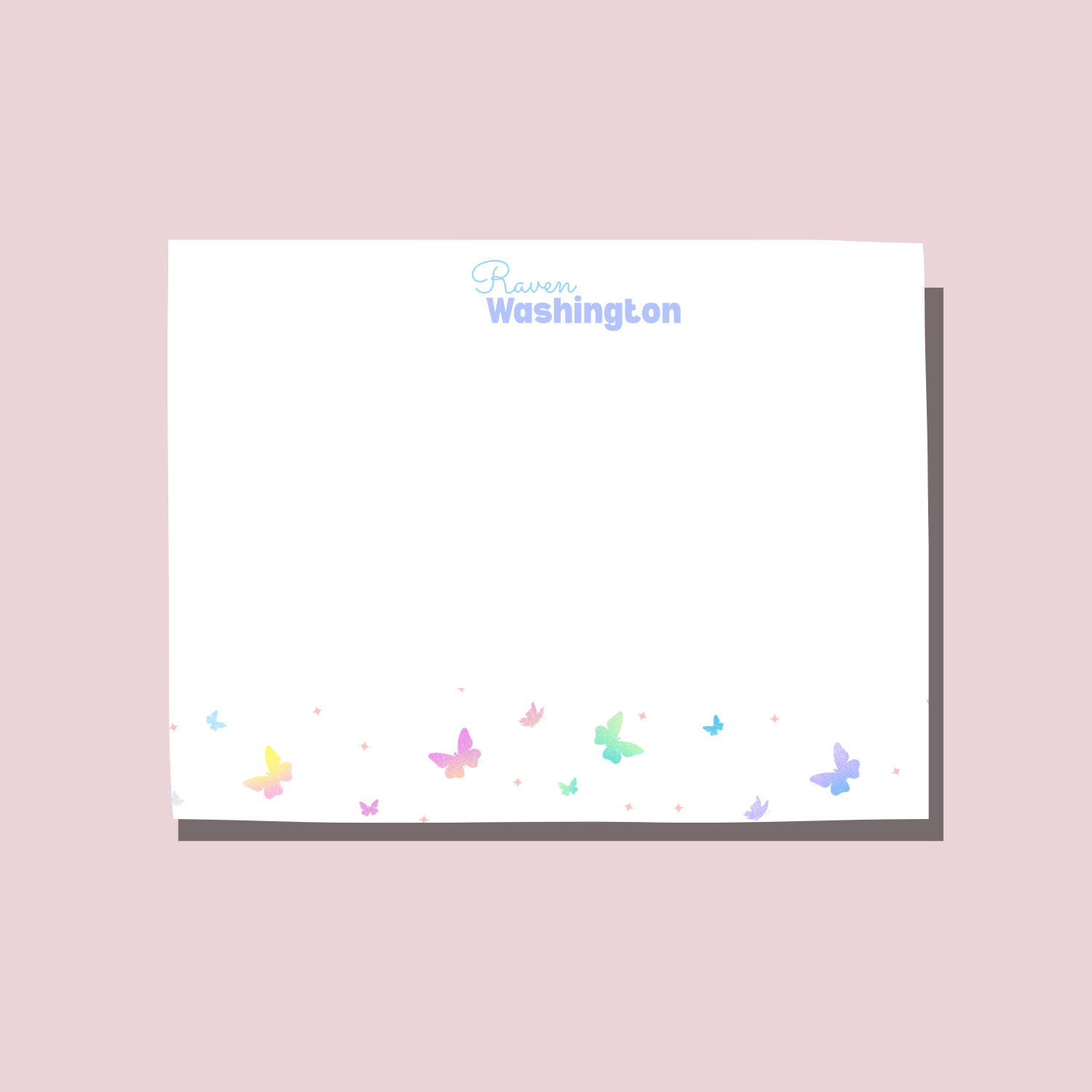 Rainbow Butterfly Notecard