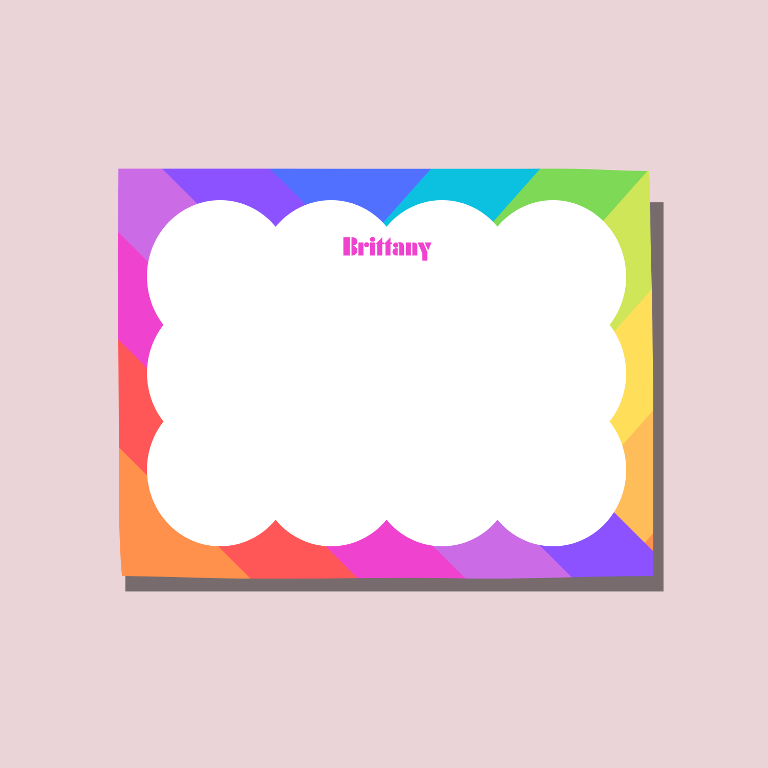 Multicolor Cloud  Notecard