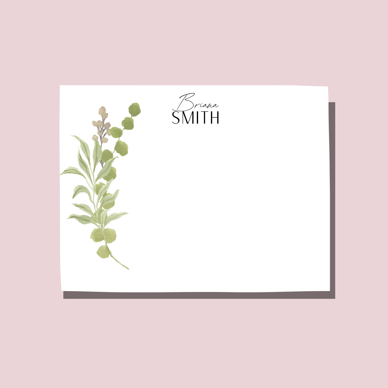 Green Leaf Notecard