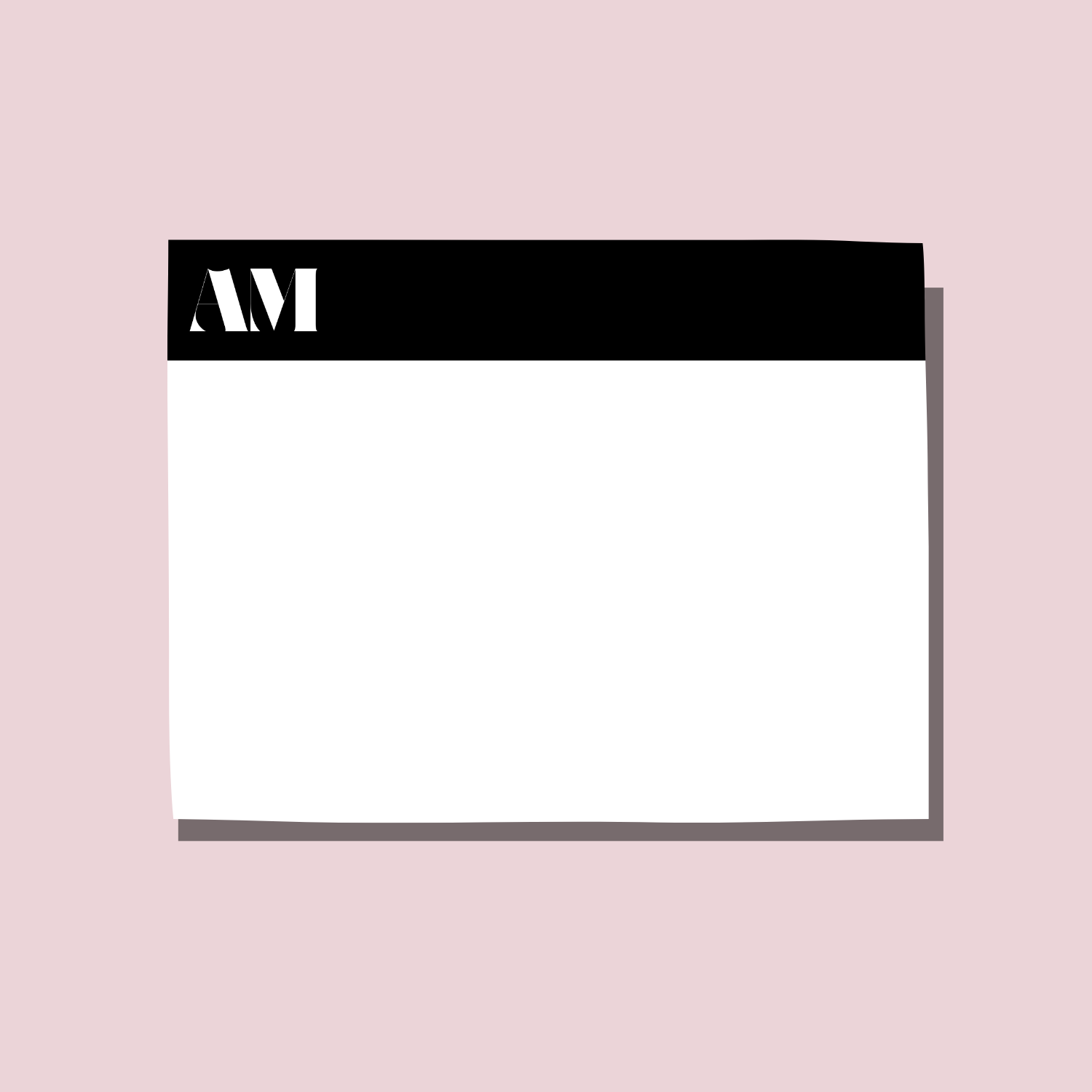 Black Bar Monogram Notecard