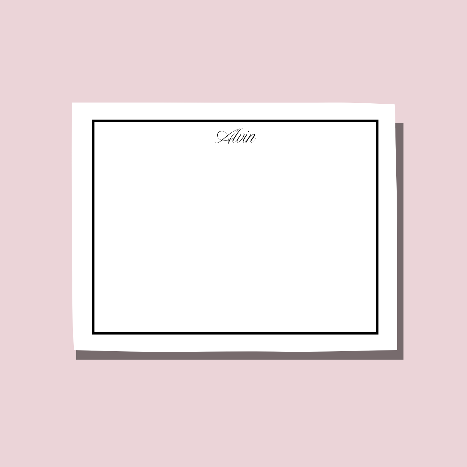 Black Page Frame Notecard