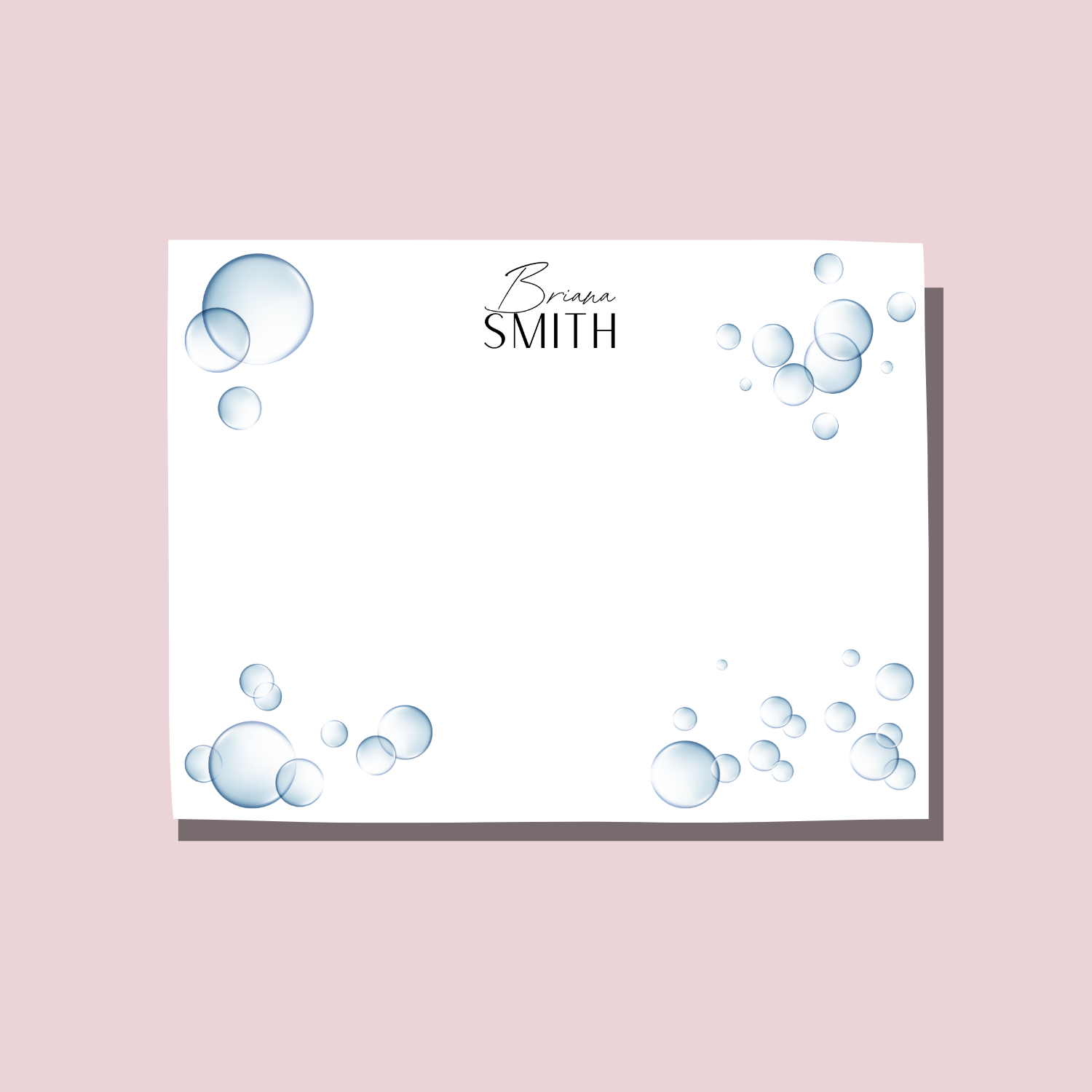 Bubble Notecard