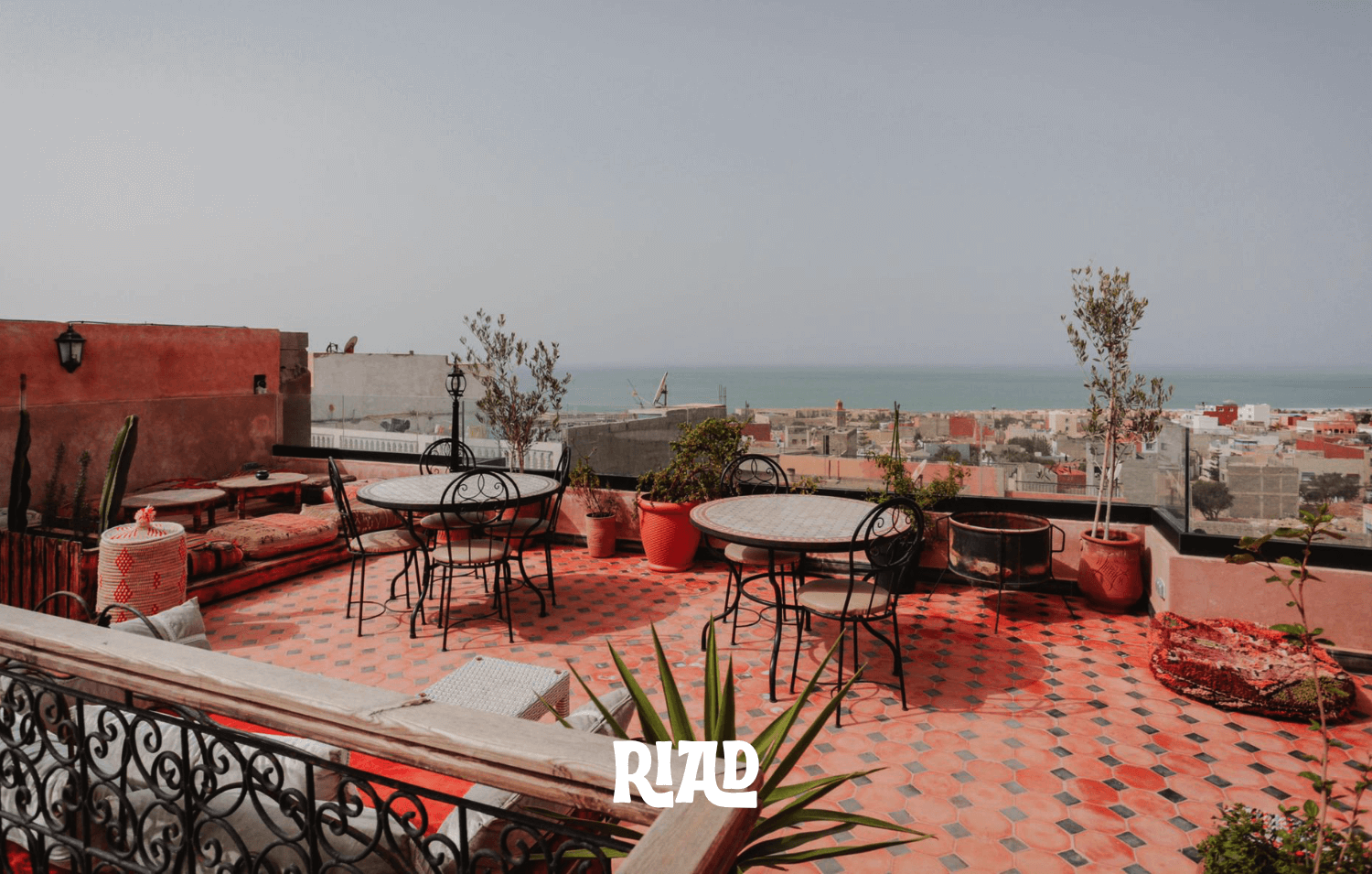 morocco riad terrace and sea view